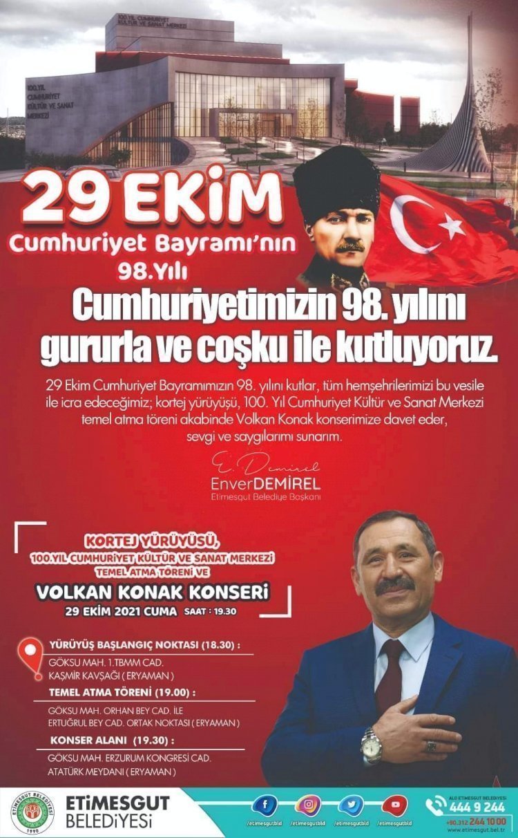 Etimesgut Belediye Başkanı Sn Enver Demirel'in 29 Ekim Cumhuriyet bayramı kutlaması